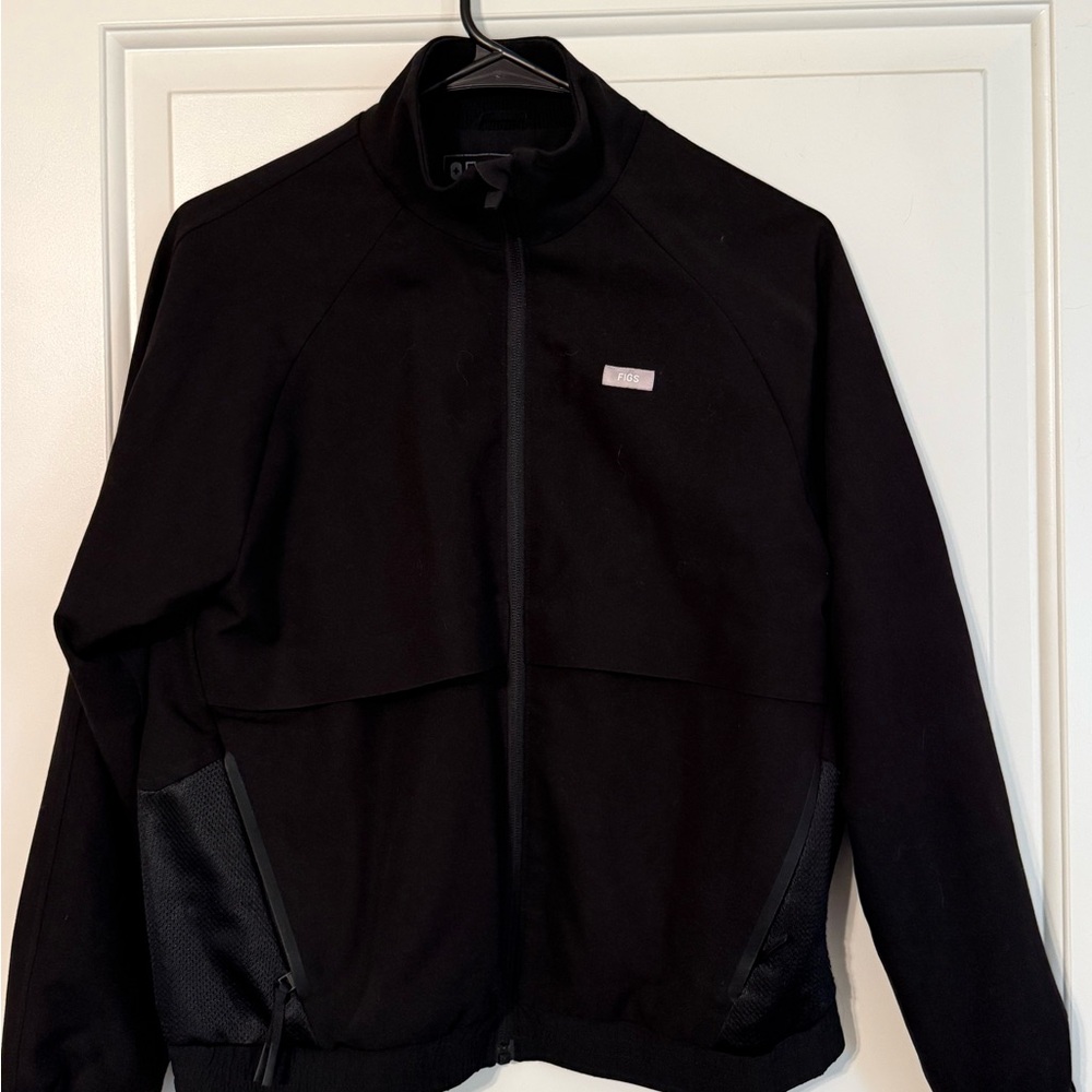 Figs Black Windbreaker Jacket